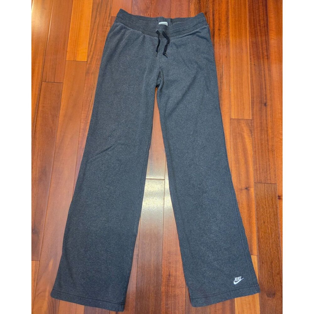 Y2K Gray Nike Women's S Drawstring Flare Leg SweapPants Grunge Retro Athleisure